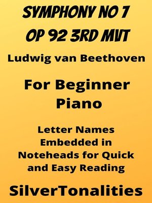 cover image of Symphony Number 7 In a Major Opus 92 Third Movement Beginner Piano Sheet Music